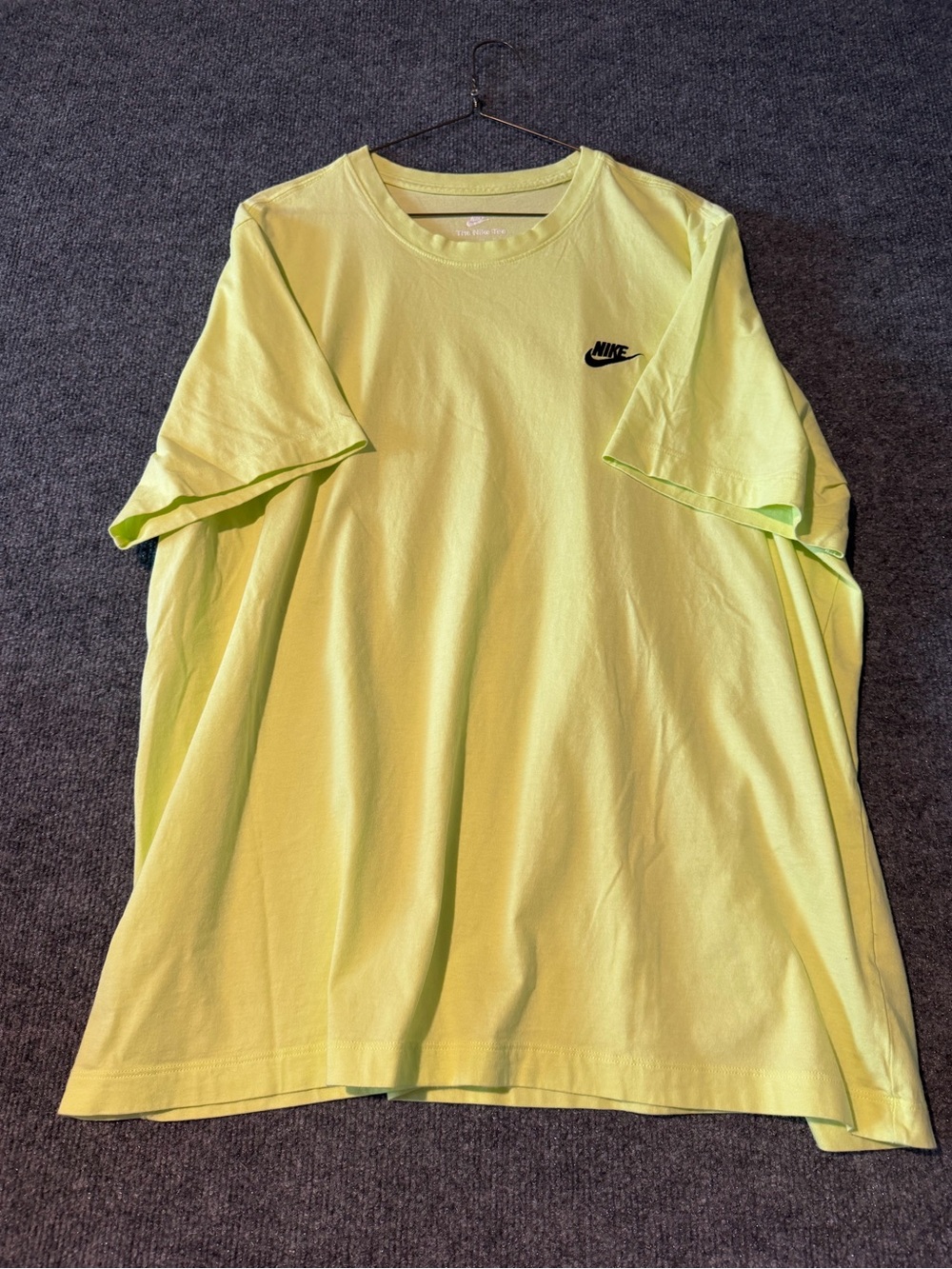 Nike Men's Bright Yellow Short Sleeve Crew Tee with Black Swoosh